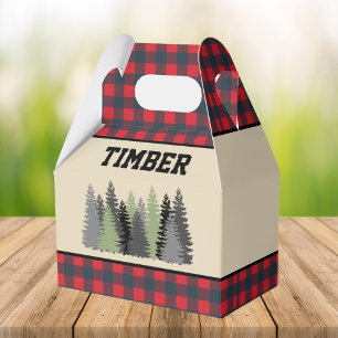 Rotes Büffel-Karo-Holzfäller-Geburtstagsfeier Geschenkschachtel