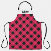 Rotes Büffel-Karo-Plaid-Moderne-Küche Schürze (Vorderseite)