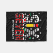 Rotes Büffel-Karo-Sechs-Sieben-6-7-Meme-Weihnachte Fleecedecke (Vorderseite (Horizontal))