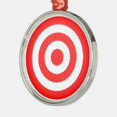 Rotes Bullaugen-Ziel Silbernes Ornament (Links)