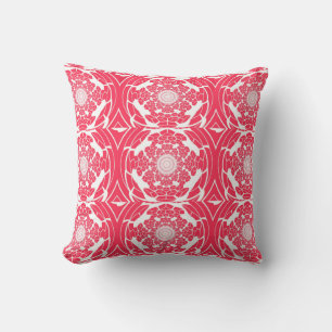 Rotes Burst-Dimensionale-Fraktalmuster Kissen
