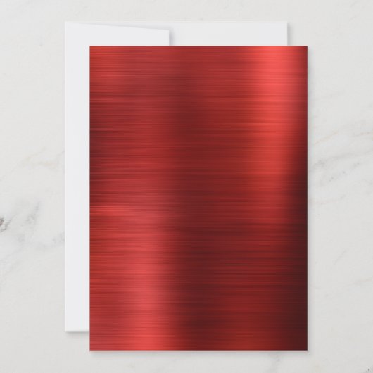 Rotes Bürstenmetall und Glitzer Abschluss Einladung (Rückseite)