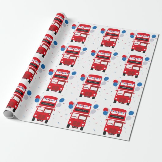 Rotes Bus-Packpapier Londons Geschenkpapier (Ungerollt)