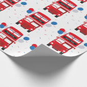 Rotes Bus-Packpapier Londons Geschenkpapier (Ecke)