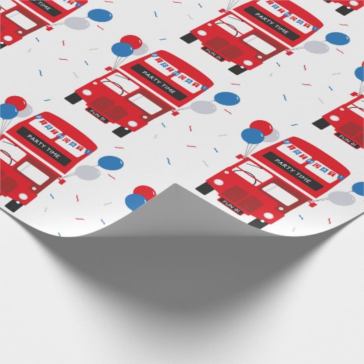 Rotes Bus-Packpapier Londons Geschenkpapier (Ecke)