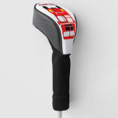 Rotes Busdesign Golf Headcover (angewinkelt)