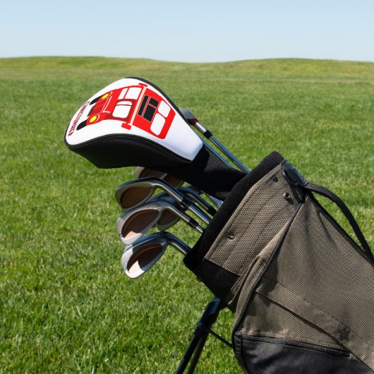 Rotes Busdesign Golf Headcover (In SItu)