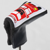Rotes Busdesign Golf Headcover (3/4 Vorderseite)
