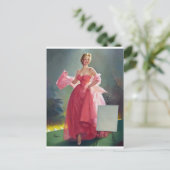 Rotes Button Postkarte (Stehend Vorderseite)