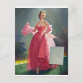 Rotes Button Postkarte (Vorderseite)