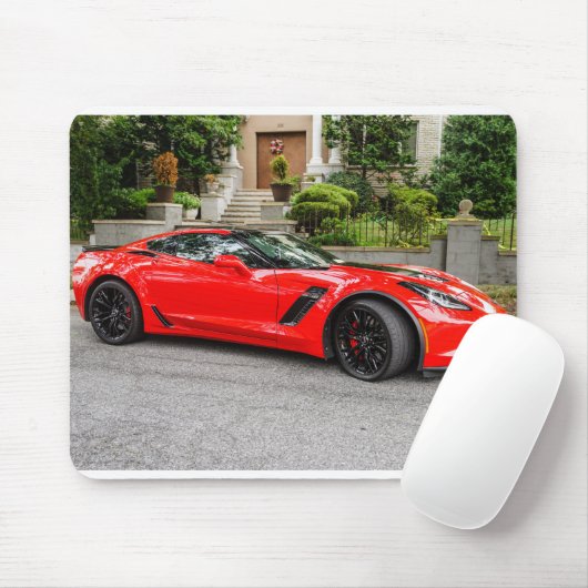 Rotes C7 Chevrolet Corvette Mousepad (Mit Mouse)