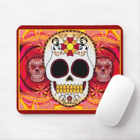 Rotes Calaveras Mousepad (Mit Mouse)