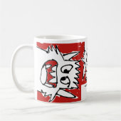 Rotes Cartoon-Monster Kaffeetasse (Links)