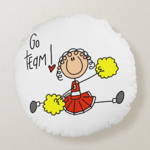 Rotes Cheerleader-Team 'Go Team' Rundes Kissen