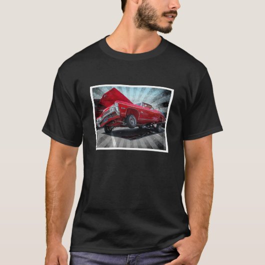Rotes Chevrolet Impalalowrider-Klassiker-Shirt T-Shirt (Vorderseite)