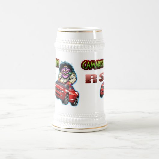 Rotes Chevy Camaro RS Stein - Weiß/Gold Bierglas (Mittel)