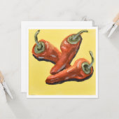 Rotes Chili Pfeffer Trio Karte (Vorderseite/Rückseite Beispiel)