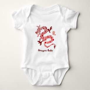 Rotes chinesisches Jahr des Drache-Baby-Stramplers Baby Strampler