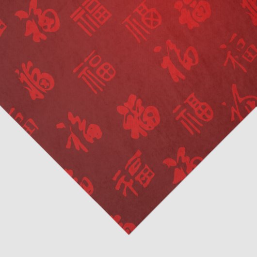 Rotes chinesisches Kalligraphiewort 福 Seidenpapier (Ausschnitt)