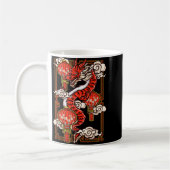Rotes chinesisches Neujahr des Drachen 2024 Latern Kaffeetasse (Links)