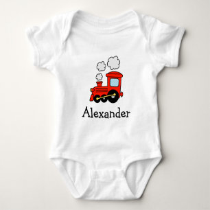 Rotes Choo-Choo-Zug-Spielzeug-Overall für Jungen Baby Strampler
