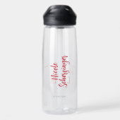 Rotes Chor-Logo und schicker Name mit Telefon Trinkflasche (Rückseite)