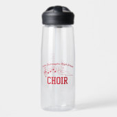 Rotes Chor-Logo und schicker Name mit Telefon Trinkflasche (Vorne)