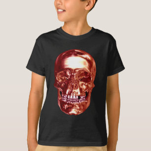 Rotes Chrome-Totenkopf-Shirt T-Shirt