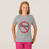 ROTES CIRCLE SLASH LINE SYMBOL SIGN - KEINE BAIL T-Shirt (Vorne ganz)