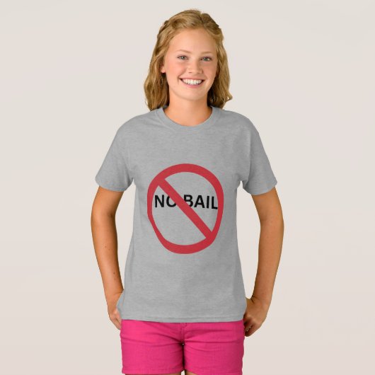 ROTES CIRCLE SLASH LINE SYMBOL SIGN - KEINE BAIL T-Shirt (Vorne ganz)