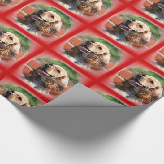Rotes Cocker spaniel-Packpapier Geschenkpapier (Ecke)