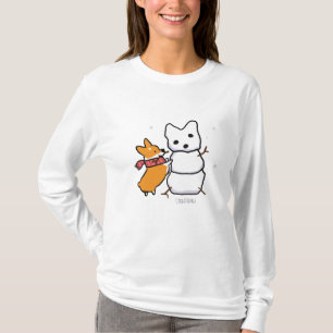 Rotes Corgisnowman-Shirt T-Shirt