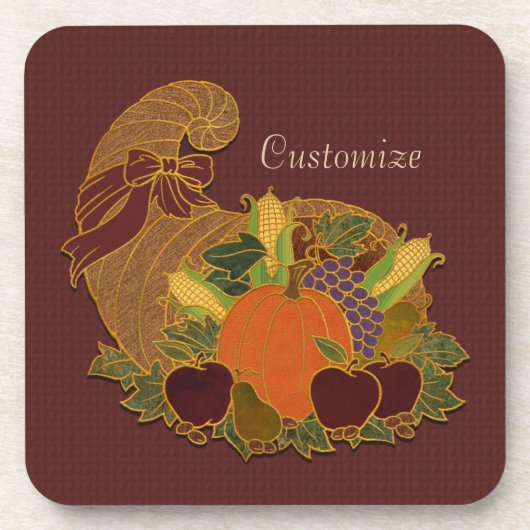 Rotes Cornucopia Herbstliche Untersetzer (Vorderseite)
