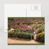 Rotes Cottage Mutter und Kind Postkarte (Vorne/Hinten)
