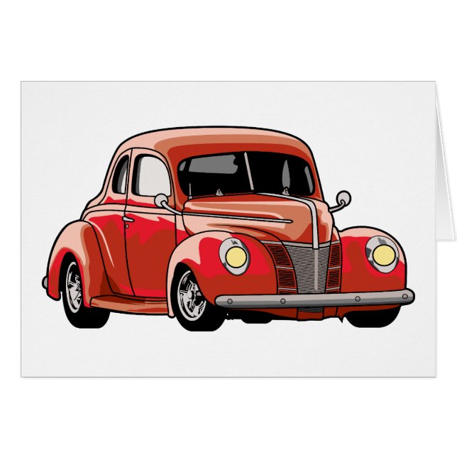 Rotes Coupé-frisiertes Auto (Vorderseite (Horizontal))