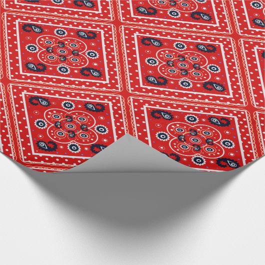Rotes Cowboybandana-Geschenk oder Geschenk - Geschenkpapier (Ecke)