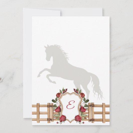 Rotes Cowgirl Western Einladung, Quinceanera Einla Einladung (Rückseite)