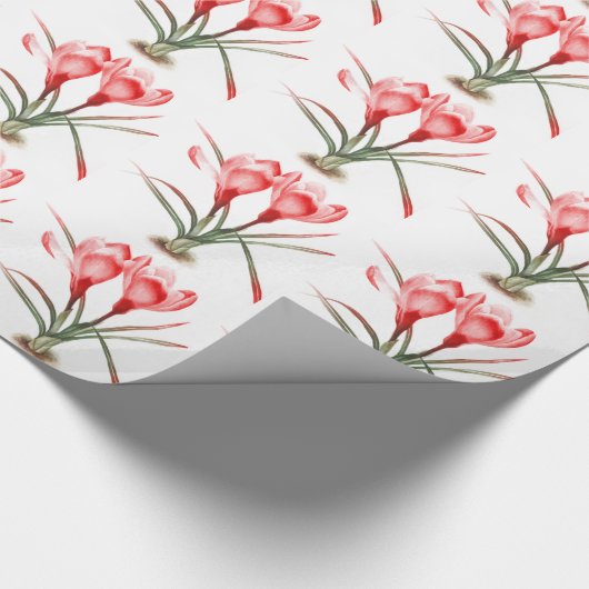 Rotes Crocus-Feinkunstverpackung Geschenkpapier (Ecke)