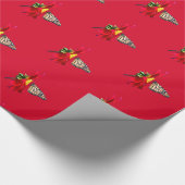 Rotes Dahlie-Monarchfalter-Geschenk-Packpapier Geschenkpapier (Ecke)