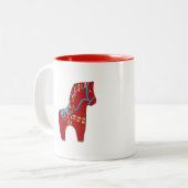 Rotes Dala-Pferd #6 Tasse (Vorderseite Links)