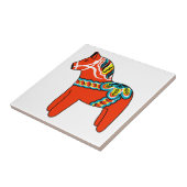 Rotes Dala Pferd Fliese (Seite)