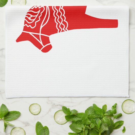 Rotes Dala Pferd Handtuch (Gefaltet)