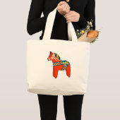 Rotes Dala Pferd Jumbo Stoffbeutel (Vorderseite (Produkt))