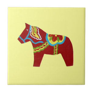 Rotes Dala-Pferd-Kachel Fliese