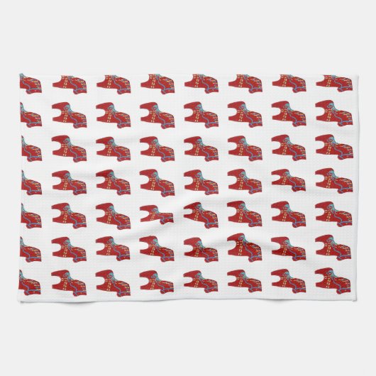 Rotes Dala Pferd Küchentuch (Horizontal)