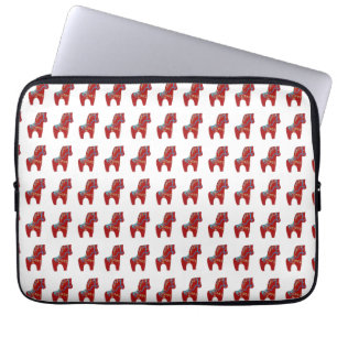 Rotes Dala-Pferd Laptop-Hülle Laptopschutzhülle