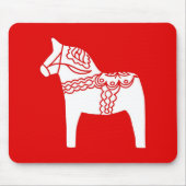Rotes Dala Pferd Mousepad (Vorne)