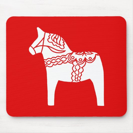 Rotes Dala Pferd Mousepad (Vorne)
