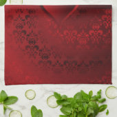 Rotes Damast-Herz Handtuch (Gefaltet)