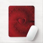 Rotes Damast-Herz Mousepad (Mit Mouse)